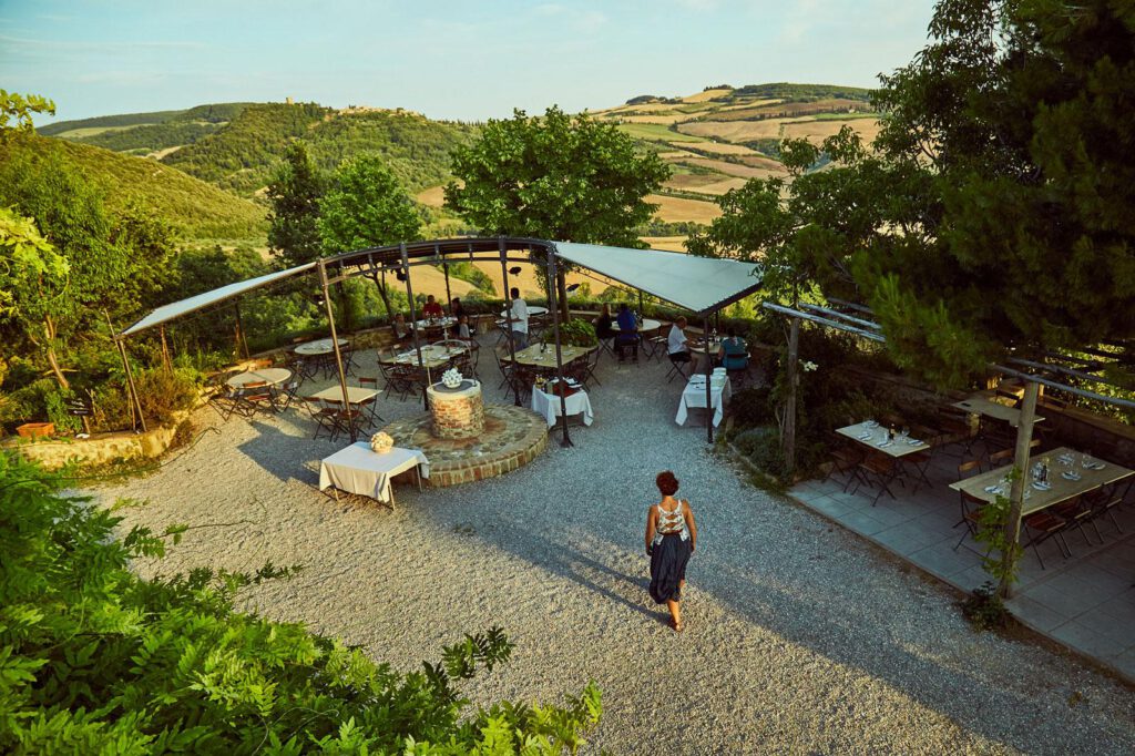 Panorama terras van Podere il Casale